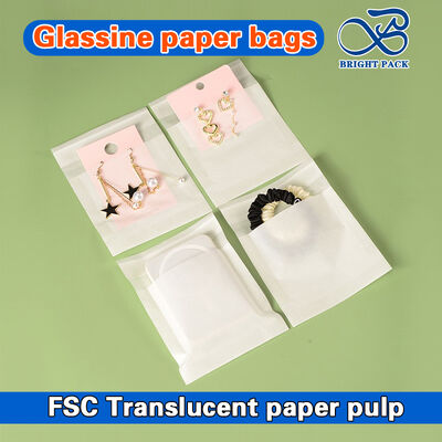 Sacos de papel de vidro translúcido biodegradável personalizáveis para embalagens de vestuário ecológicas