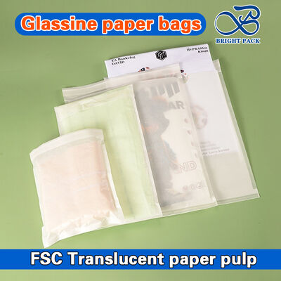 Sacos de papel de vidro personalizados e biodegradáveis com selos autoaderentes para embalagens ecológicas