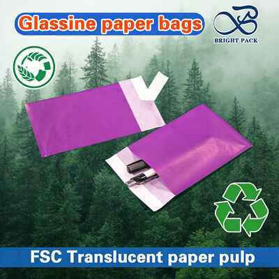 Sacos de papel de vidro certificados FSC com alta transparência e tamanhos personalizáveis para embalagens de vestuário de luxo