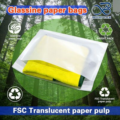 Logotipo personalizado Saco de papel de vidro Vestuário de vestuário compostável Saco de vidro Saco de papel transparente Saco de embalagem de camiseta casaco