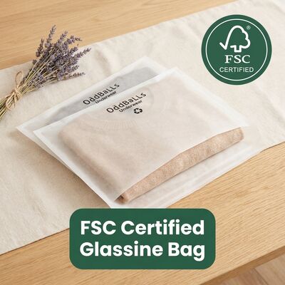 Saco de papel de vidro para vestuário Eco vestuário embalagem biodegradável saco de vestuário personalizado MOQ baixo para reciclável certificado