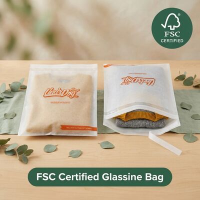 Bolsa de vidro reutilizável de luxo sem plástico, embalagem de roupas, vestuário ecológico reciclável, moda para certificação à prova de graxa