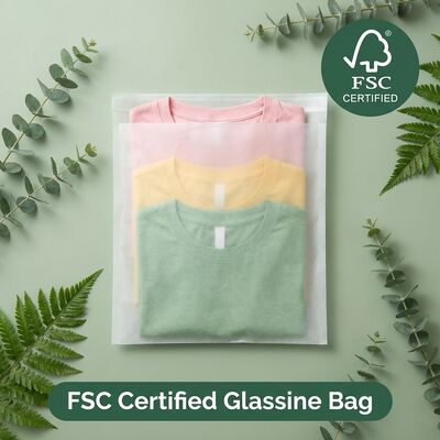 Saco de vidro circular reciclável de plástico livre de luxo Vestuário Embalagem Eco-friendly Roupa Saco de vestuário para graxa certificada
