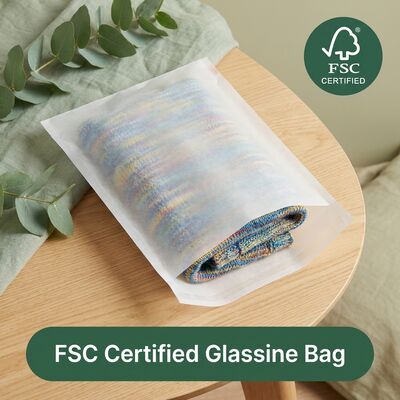 Bolsa de vidro verde de plástico zero Vestuário de luxo Vestuário ecológico Embalagem de vestuário compatível com a UE Bolsa de vestuário para OEM certificado
