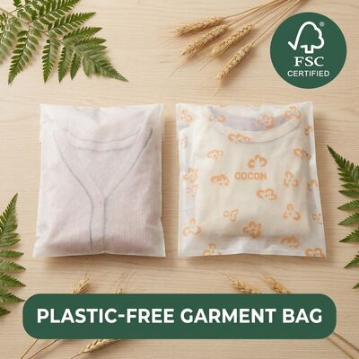 Saco de vidro de luxo neutro em carbono sustentável para embalagens de vestuário recicláveis e compostáveis certificadas