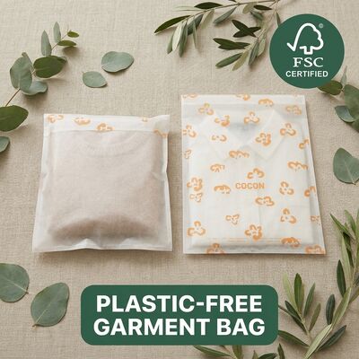 Saco de vidro transparente 40gm Eco-friendly for Certified Reciclável para vestuário Embalagens de vestuário translúcidas