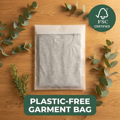Eco-friendly Luxury Glassine Bag Clothing Packaging Reciclável Pouch Plastic Free Garment for Certified USA Bulk Supplier