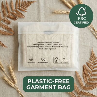 Embalagem verde Saco de vidro Vestuário Eco-Friendly Zero Plastic Clothing EU Compliant Garment Bag for Certified Recyclable USA