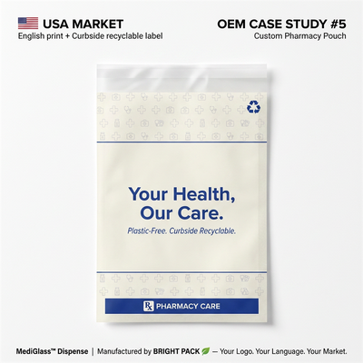 Bolsa de papel revestida com cera estéril em conformidade com a FDA Fabricante a granel de embalagens médicas sem plástico ecológicas de luxo