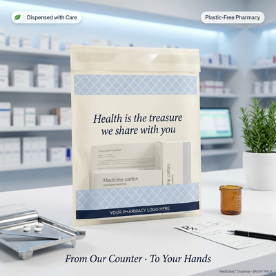 Farmácia Bolsas de distribuição Bolsas de papel revestidas com cera Bolsa de medicamentos FDA Alimentos seguros recicláveis Eco-friendly Gravure Printing Brinquedos sexuais