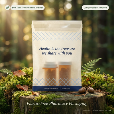 Bolsas de papel ecológicas de luxo Bolsas de farmácia embalagens farmacêuticas Bolsas de distribuição recicláveis biodegradáveis Fábrica OEM
