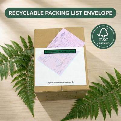 Carteira de documentos de envio biodegradável de vidro.
