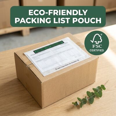 Porta-moeda de documentos de envio de vidro livre de plástico. Biodegradável, ecológico, reciclável, certificada FSC, em massa, porta-moeda fechada personalizada.
