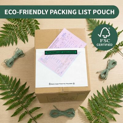 Bolsa deslizante para embalagem biodegradável sem plástico Glassine | OEM de envelope de envio certificado FSC reciclável e ecológico