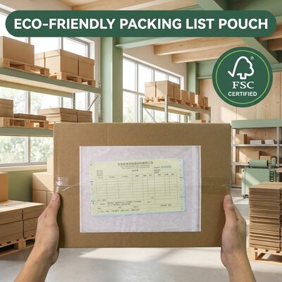 Fatura biodegradável reciclável Envelope fechado. Bolsa de envio de vidro para rótulos