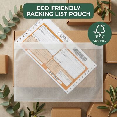 Lista de embalagens certificada pelo FSC Envelope Documento de papel reciclável Auto-adhesivo