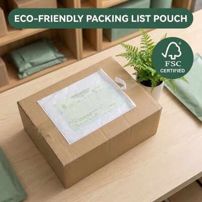 Lista de embalagens ecológicas Envelope Papel reciclável Documento Auto-aderente