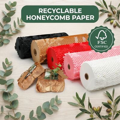 Papel Kraft em favo de mel reciclável e ecológico para embalagem de presente e amortecimento de entrega