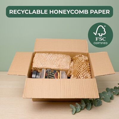 Papel de favo de mel perfurado, rolos Kraft, papel de favo de mel, papel de almofada expansível para embalagem